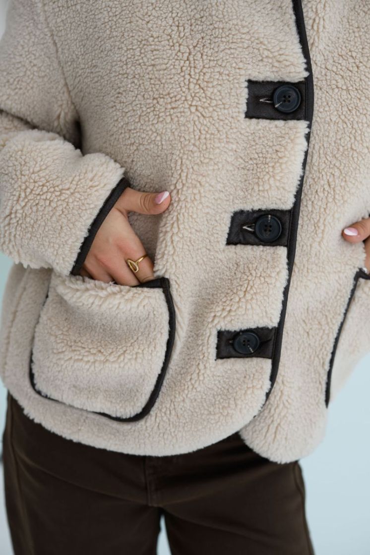 JDYNOELLA LIFE TEDDY JACKET OT 215452 Cement