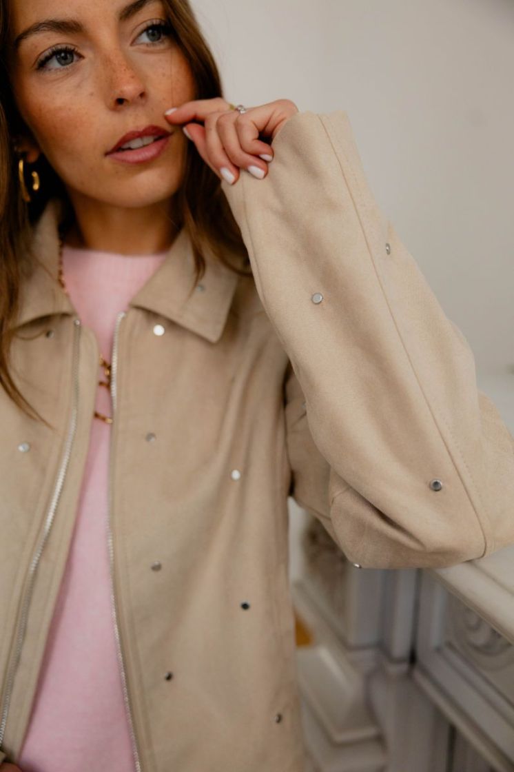 JDYROWAN FAUX SUEDE STUD JACKE 189818 Oxford T