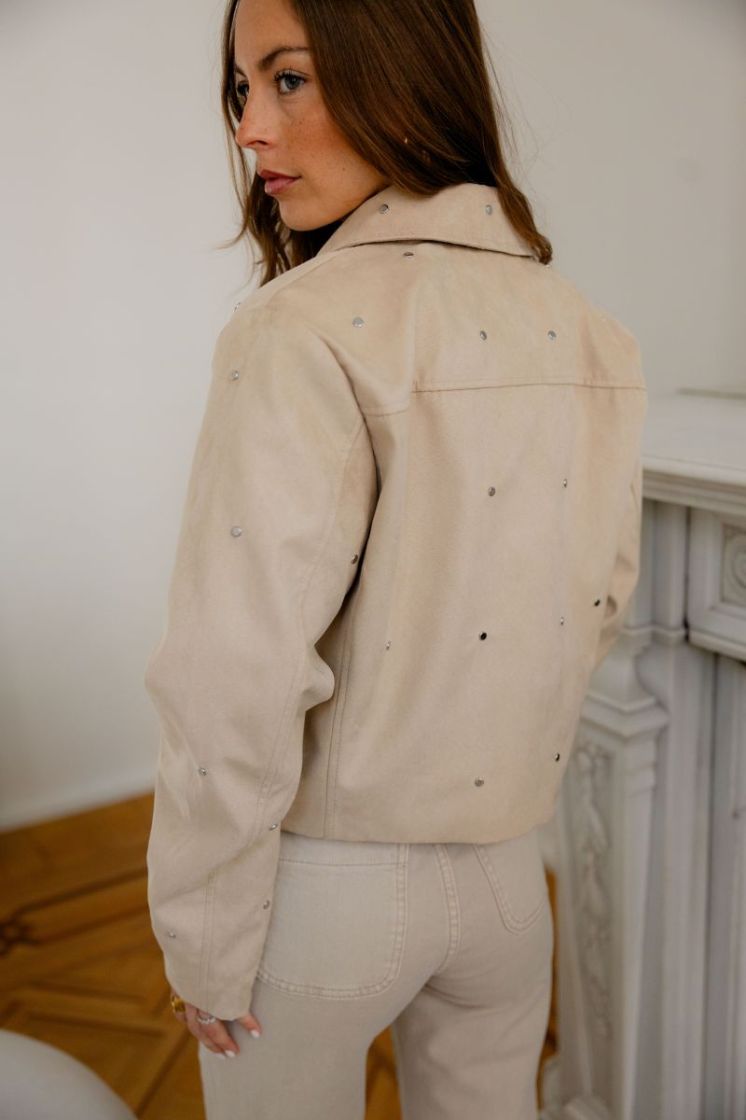 JDYROWAN FAUX SUEDE STUD JACKE 189818 Oxford T