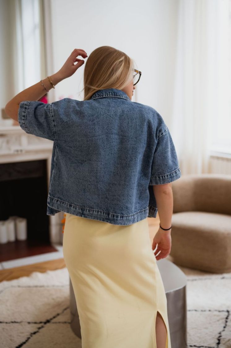 PCSKY SS A-SHAPE DENIM TOP NOO 184420 Medium B