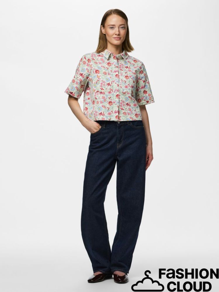 PCSALUME SS DENIM SHIRT 245215005 Birch
