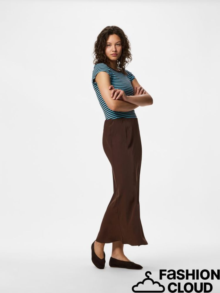 PCFRANAN HW ANKLE SKIRT WVN NO 302664 Hot Fudg