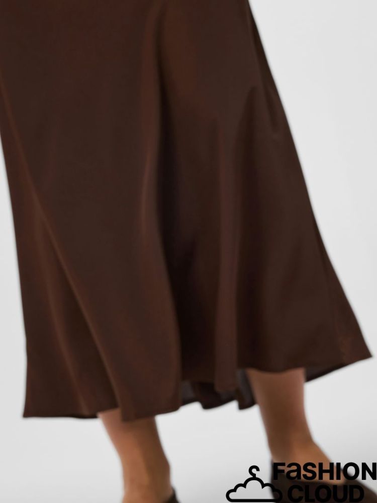 PCFRANAN HW ANKLE SKIRT WVN NO 302664 Hot Fudg