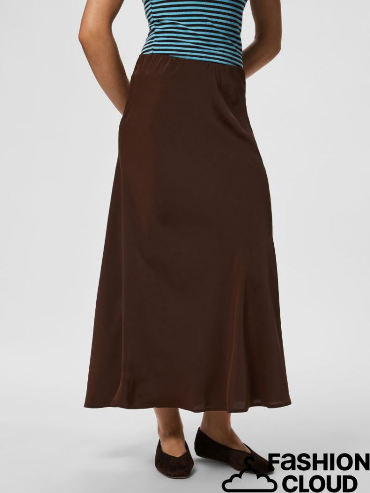 PCFRANAN HW ANKLE SKIRT WVN NO 302664 Hot Fudg