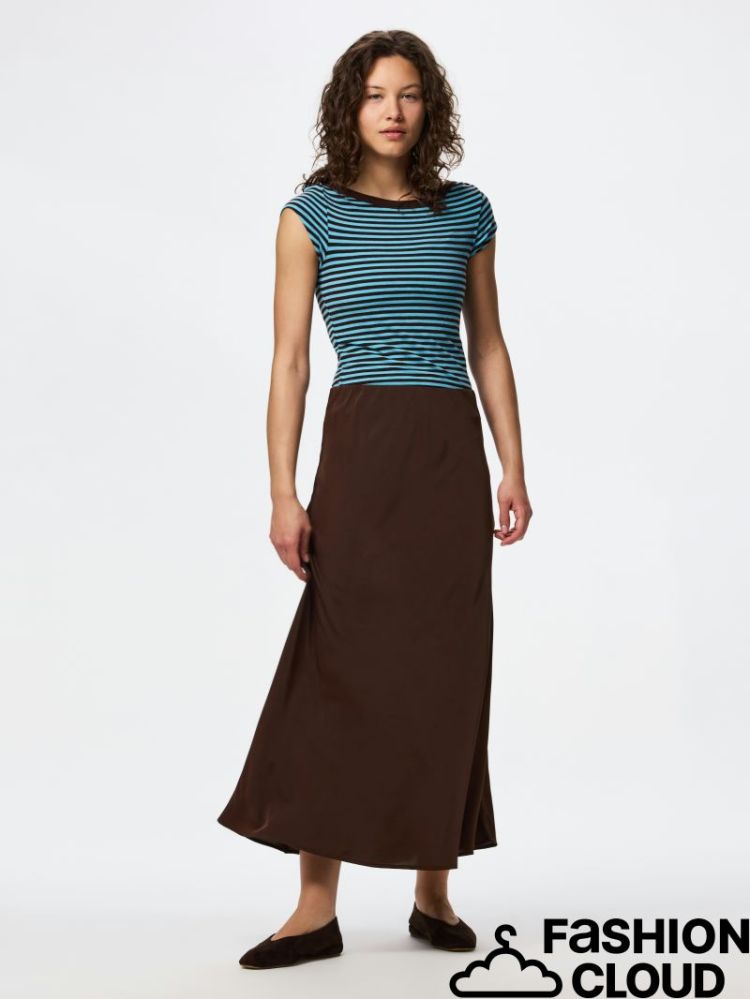 PCFRANAN HW ANKLE SKIRT WVN NO 302664 Hot Fudg