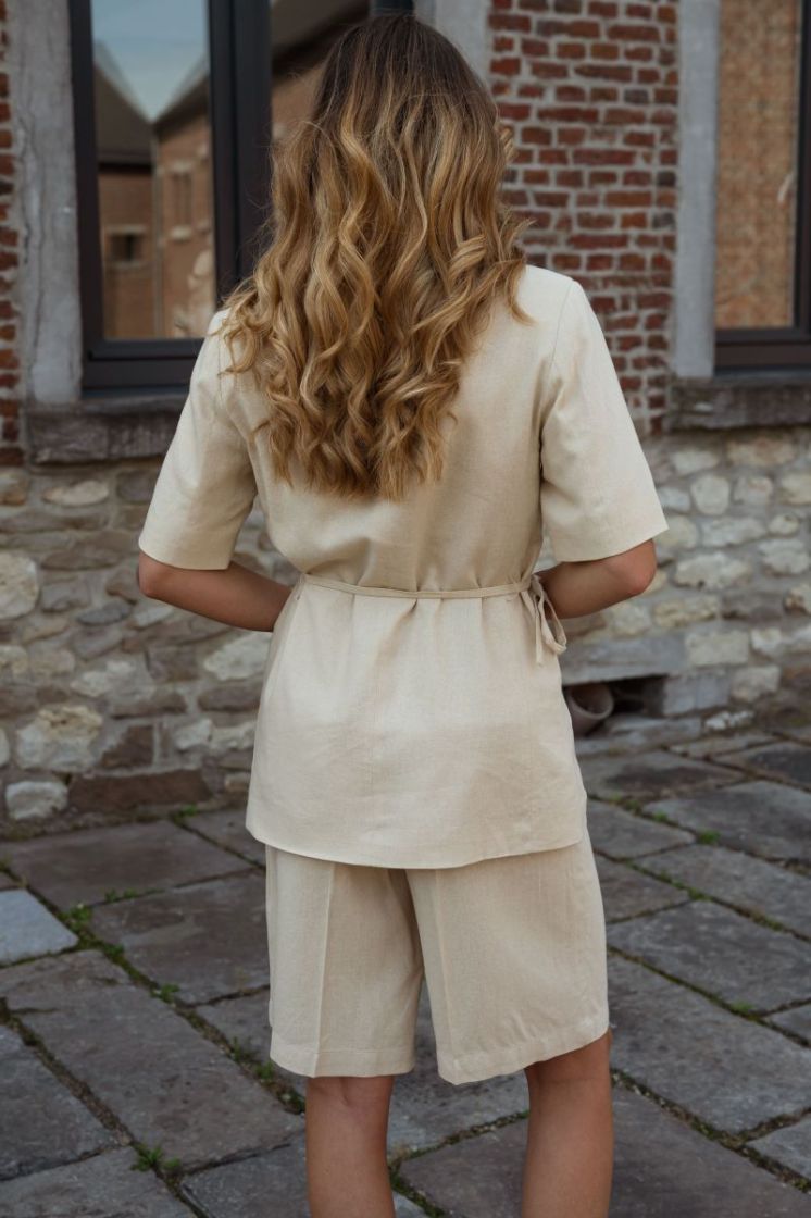 JDYNAOMI LINEN MW BERMUDA SHOR 269179 Wheat