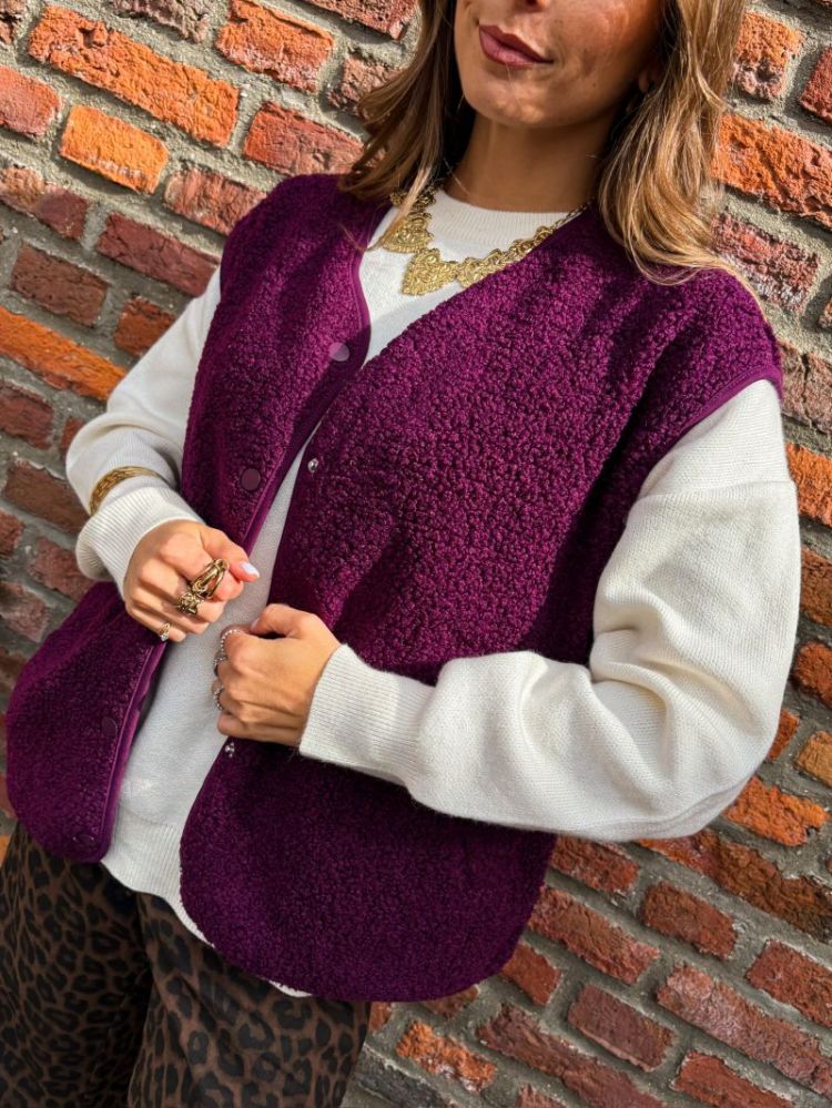 PCKATTY TEDDY VEST NOOS BC 294444 Pickled