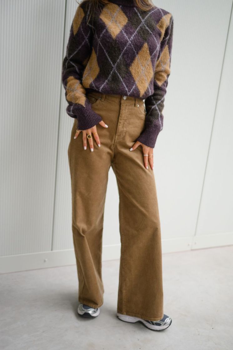 JXZOE GELLY WIDE HW PANTS PNT 274955 Petrifie