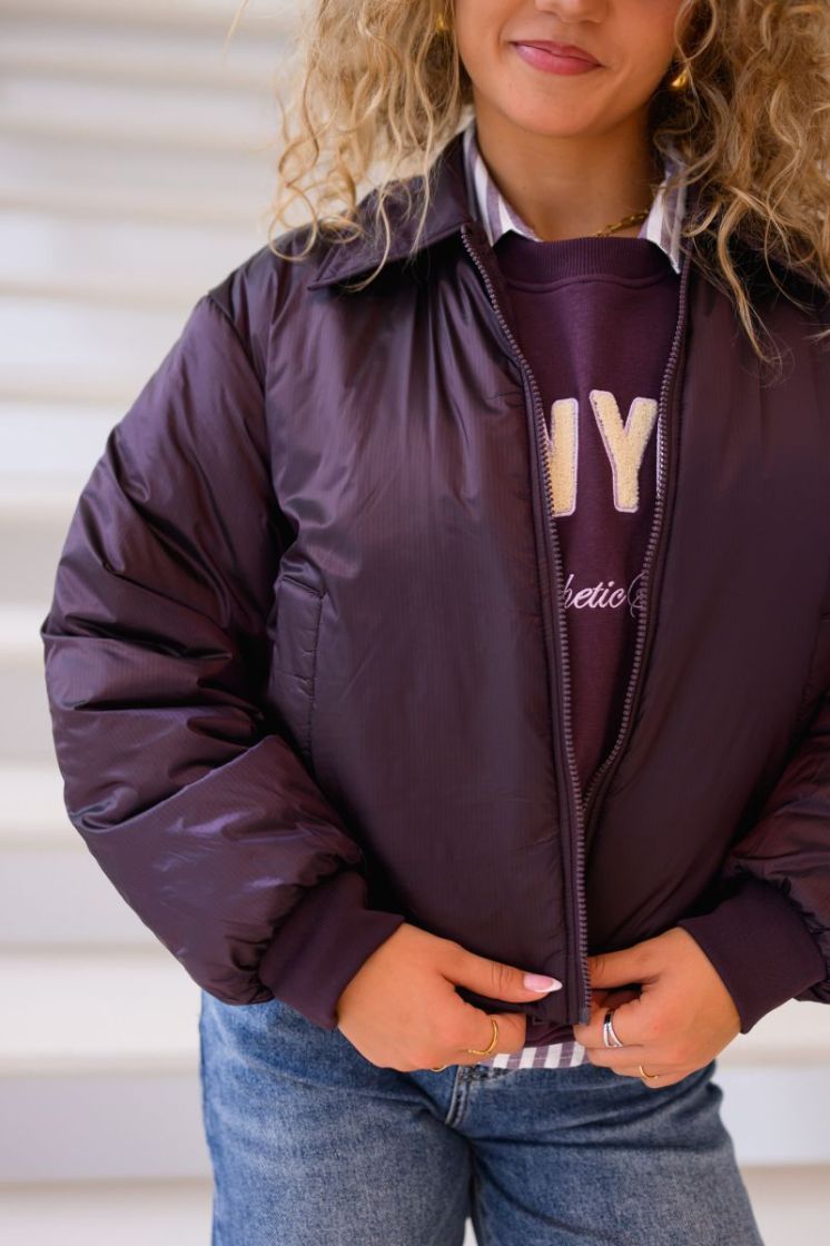 PCELARA PADDED RIBSTOP BOMBER 193169 Plum Per