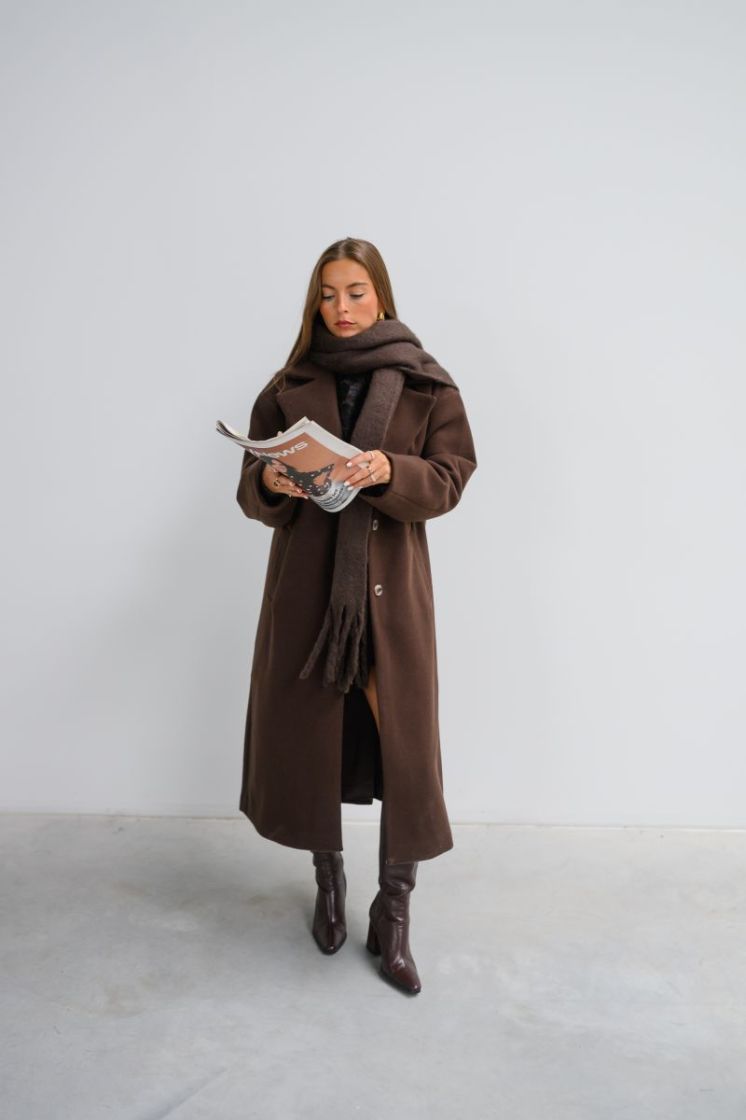 PCLYSNA LONG SCARF PWP BC 302664 Hot Fudg